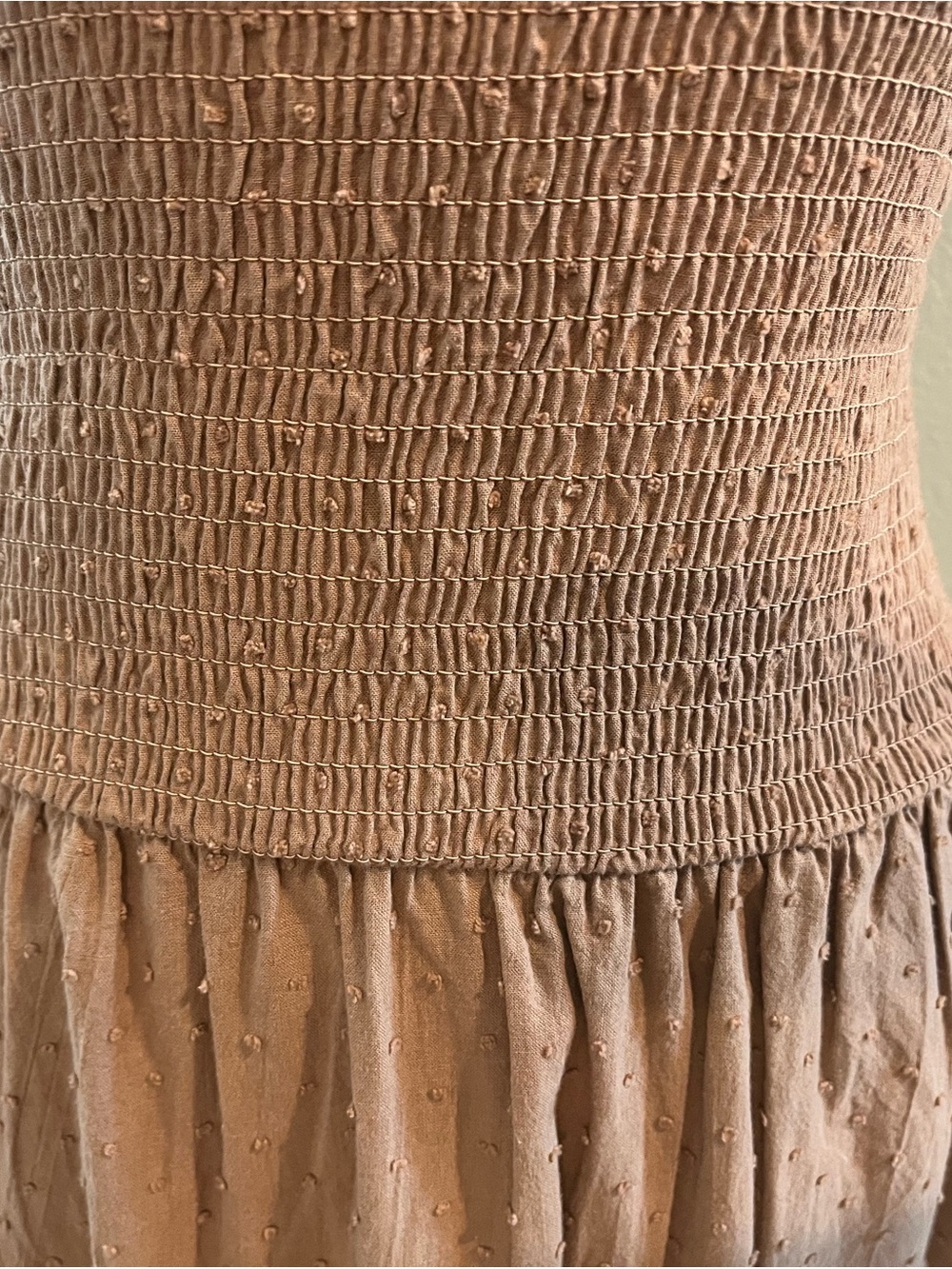 Swiss Dot Halter Maxi Dress Smocked Top Ruffle Tiered Skirt Cottagecore Romantic - Picture 5 of 7